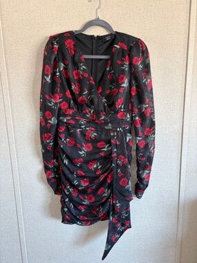 VICI Santa Fe Floral Chiffon Mini Dress Sz M Date Night Romantic Goth Chic